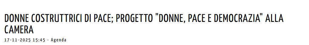 Donne costruttrici di Pace; progetto "Donne, Pace e Democrazia"